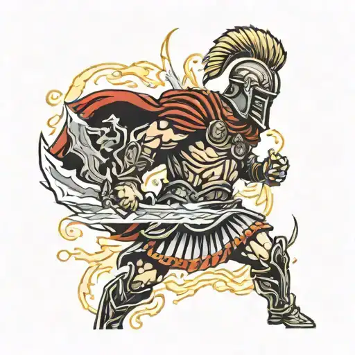 Roman Warrior With Lightning