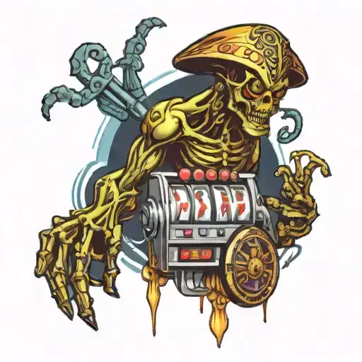 Casino Slot Machine 777 And A Alien Inspired