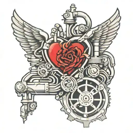 Love Heart Motor Engine Intertwined