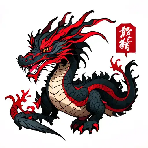Dragon Black With Red Accents