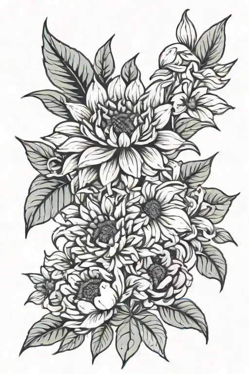 Lily Sunflower Peony Flowers