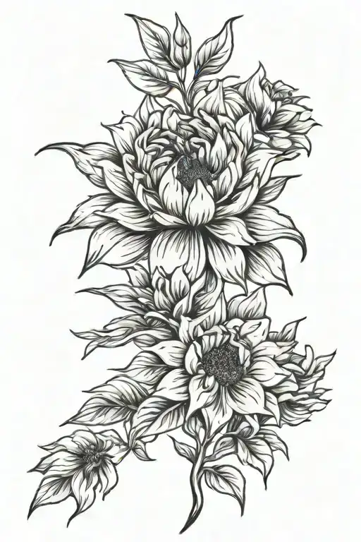 Lily Sunflower Peony Flowers