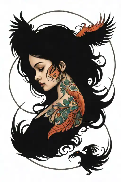 Girl And A Phoenix