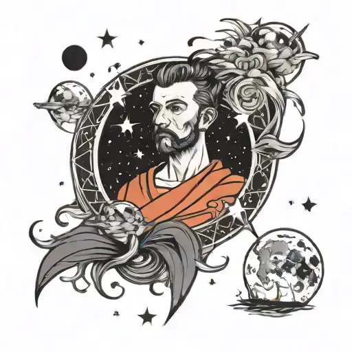 Guy Born On Lunar Eclipse Moon Surrounded By Stars