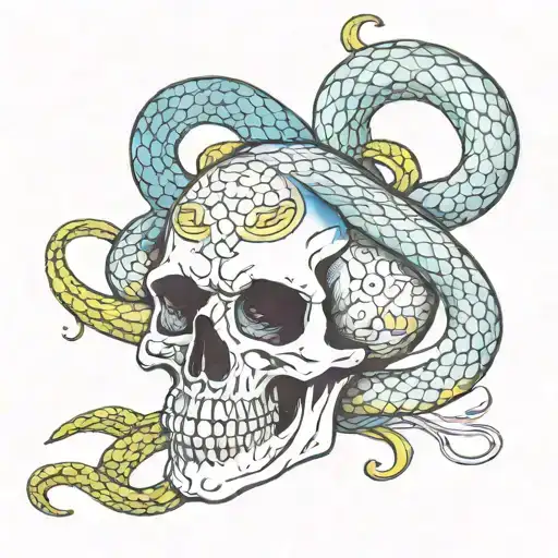 Skull An Snake