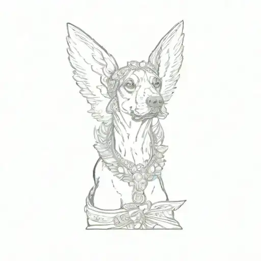 Girl Doberman Pinscher With Angel Wings And Smiling