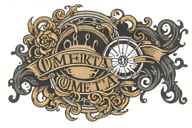 Omerta Name Bullet Hole In The O With Smoke Coming