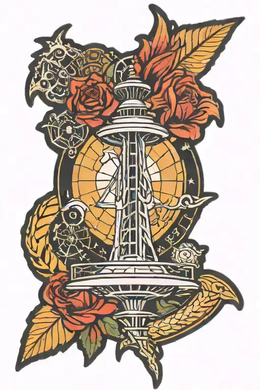 Scorpio Space Needle Tradoc Patch Tattoo Ideas