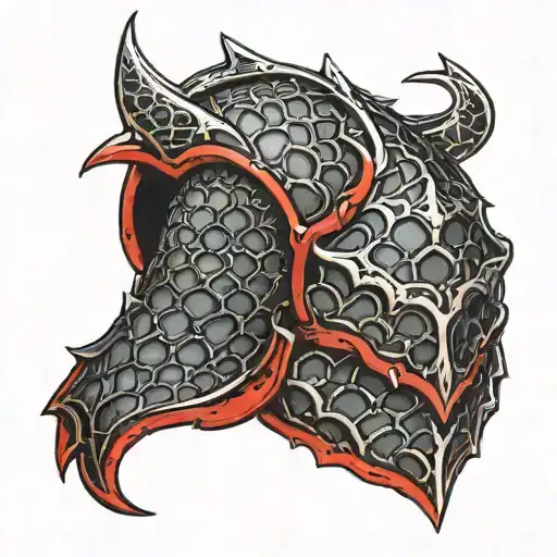 Scale Mail Black With Red Glowing Underneath