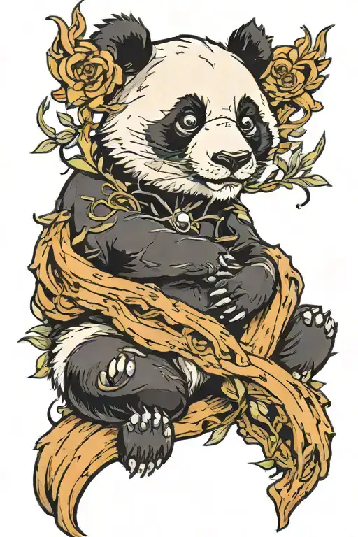 Panda Scratching Through Skin Opening