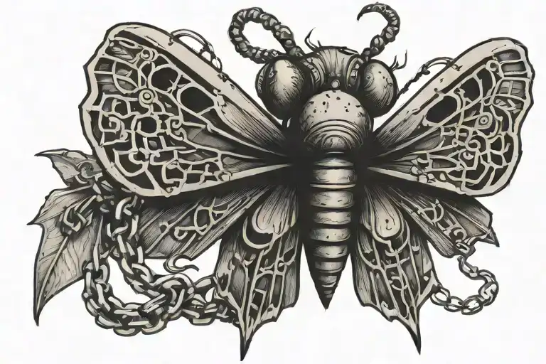 A Powerful Moth Breaking Free From Chains Symbolizing The Fight Against Capitalism