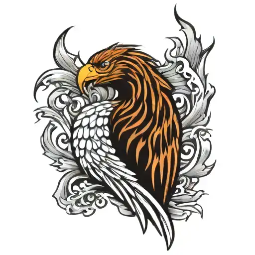 Phoenix Rising From Fire Flames Left Arm Sleeve