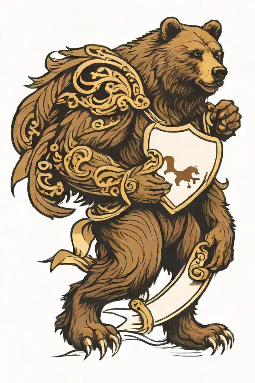Standing Brown Bear Coat Of Arms Royalty Heraldry