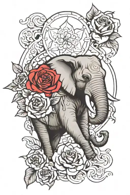 Guyana And Roses And Elephant Head