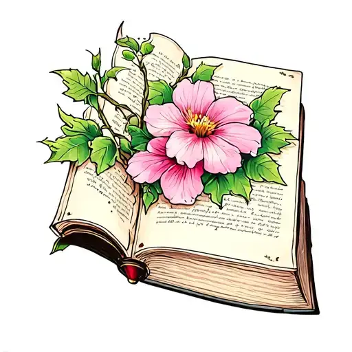 Jasmine Flower With Ivy On A Book
