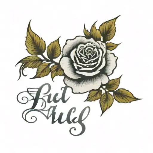 Phull Wording In Punjabi With Dainty Line Rose