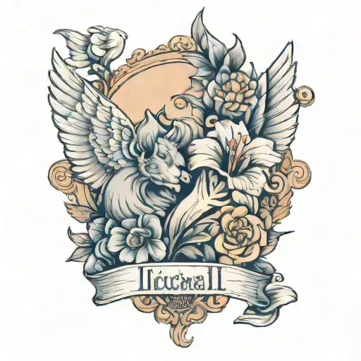 Tattoo For Men With Names Of Two Children Micaela And Iris