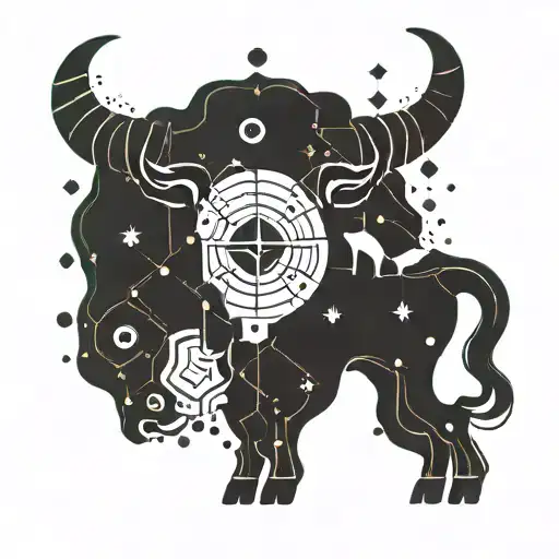 Minimalist Tattoo Taurus Zodiac Sign And Constellation In Binary Codes