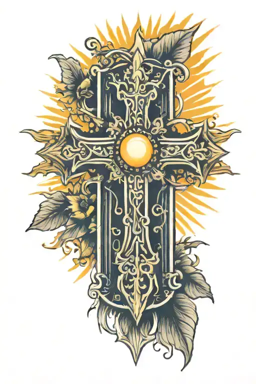 Cross With Sun Rays Shining Brightl