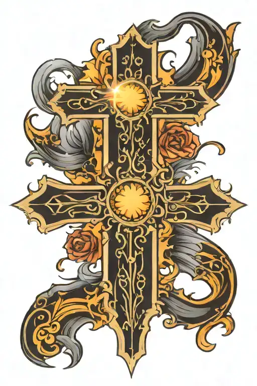 Cross With Sun Rays Breaking