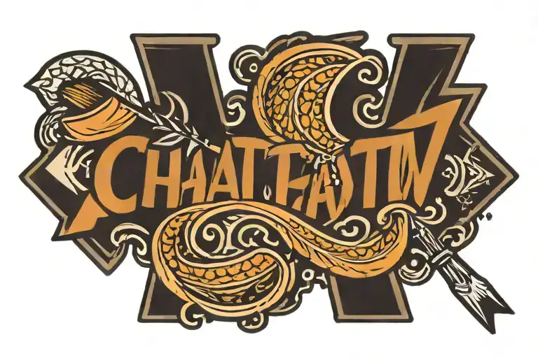 An Arrow With The Word Chati Forming The Body Of The Arrow