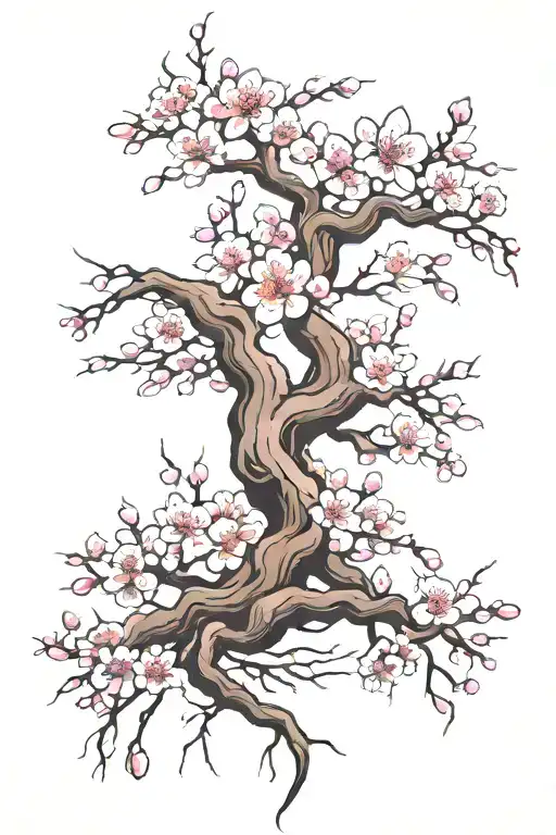 Cherry Blossom Tree Intertwined
