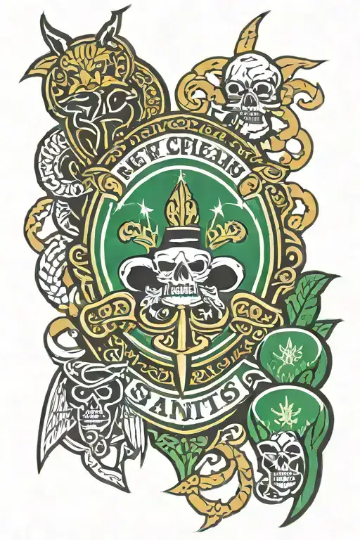 New Orleans Saints And Boston Celtics Logos Together