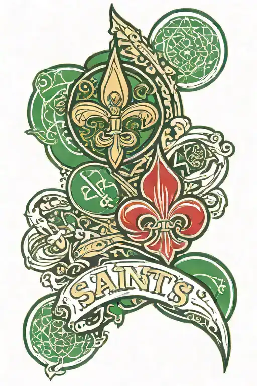 New Orleans Saints And Boston Celtics Logos Intertwined