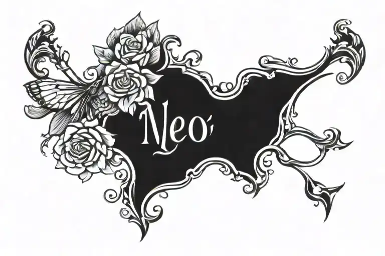 Black Line With White Text Inside