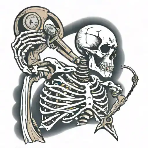 Skeleton Holding Stethescope