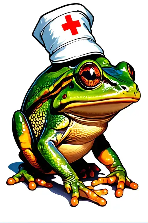 Frog With Nurse Hat