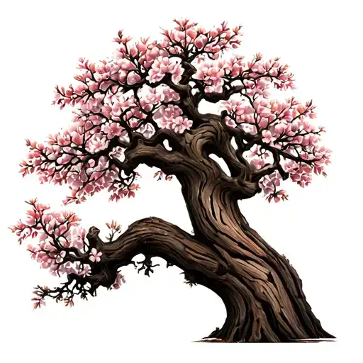 Cherry Blossom Tree With 'Lux Aeterna' Engraved Into The Wood