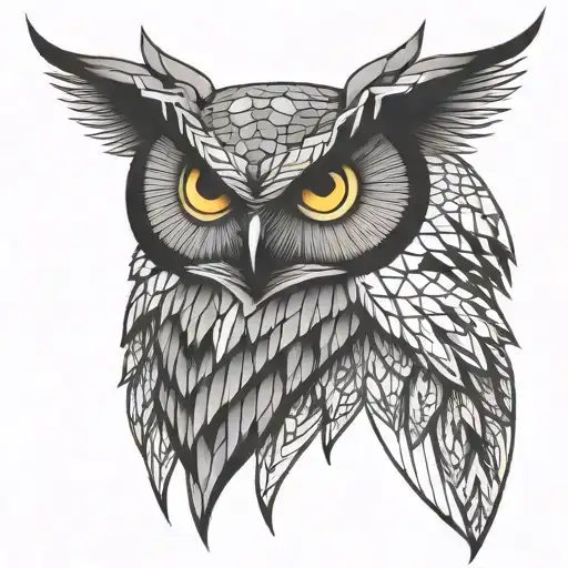 Geometric Shading Femine Owl