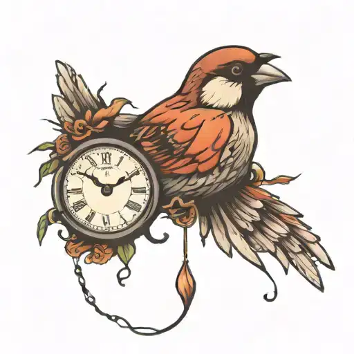 Clock And Sparrow