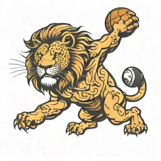 Lion Hold Fotball Ball