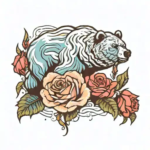 Glacier And Bear And Rose
