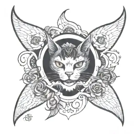 Black Cat With A Phrase That