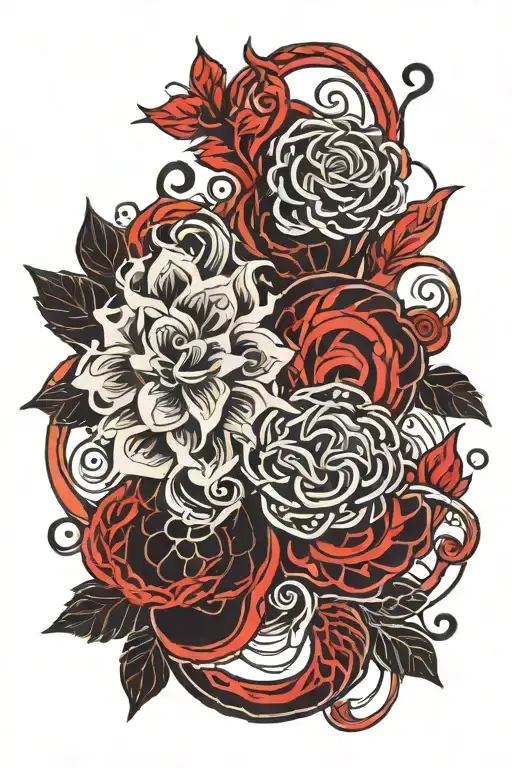 Black Background Red Threads