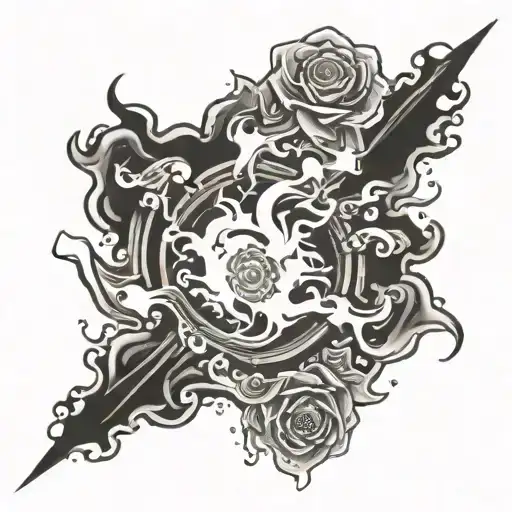 Simple Broken Sowrd With Smoke Around It