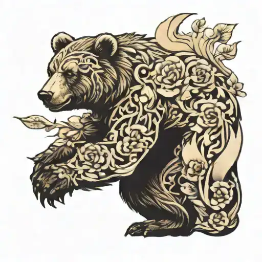 Bear Sleeve Tattoo Design