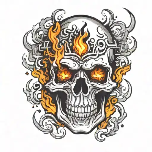 Skull With Fire From Eyes