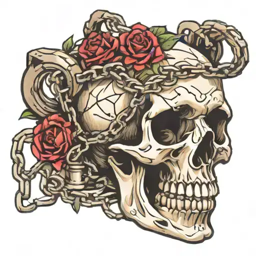 Skull And Old Fashioned Shackles
