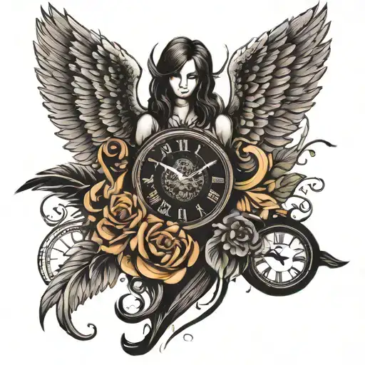 Dark Angel Clock Surrounded