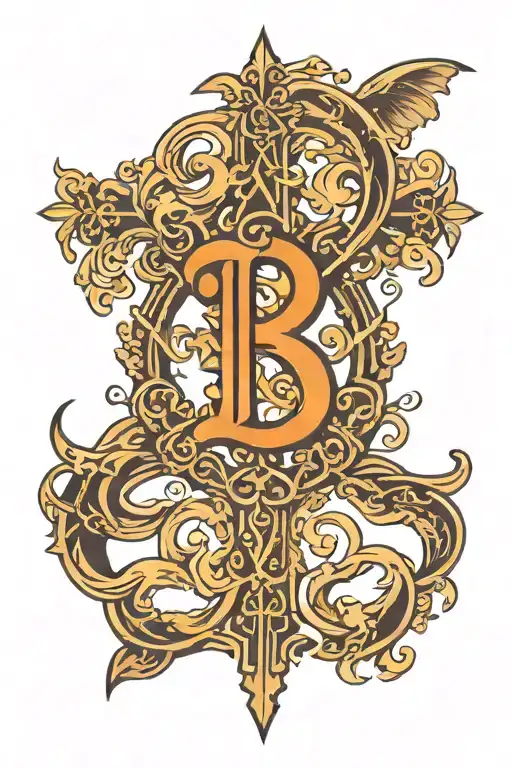 A Stylized B In A Monastic Bible Style