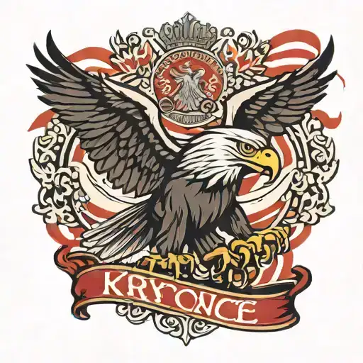 Eagle With The Polish Flag And The Inscription Krynice