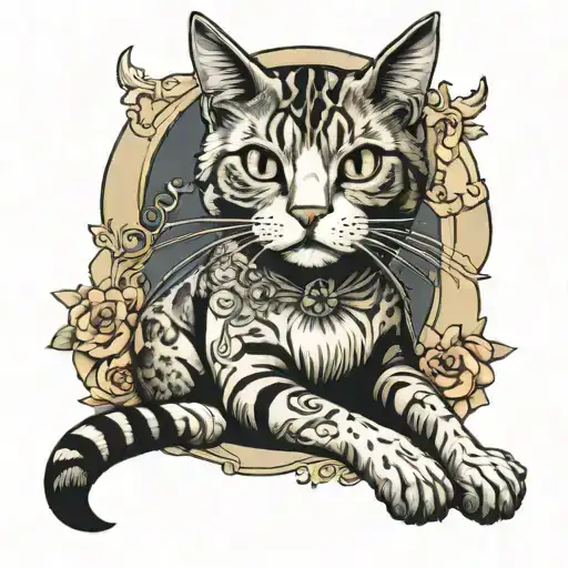 Cat Standing Holding Womens Leg