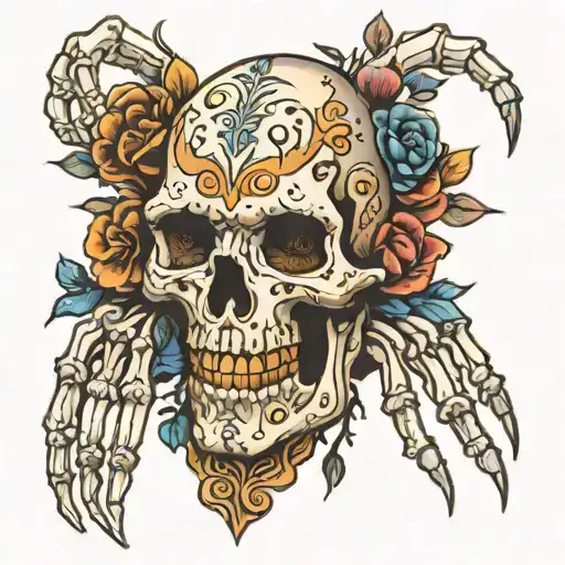 A Spine Hand Skeleton Tattoo Design Inspired