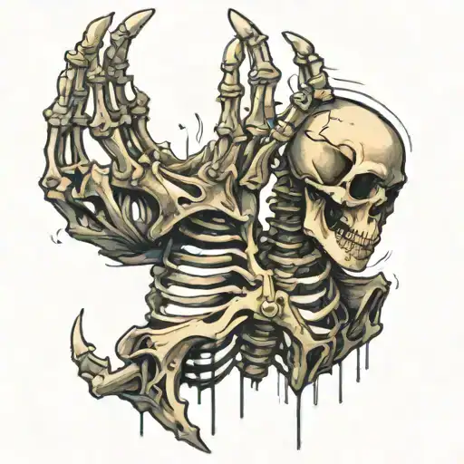 A Spine Hand Skeleton Tattoo Design Inspired With The Hand Grabbing Your Neck