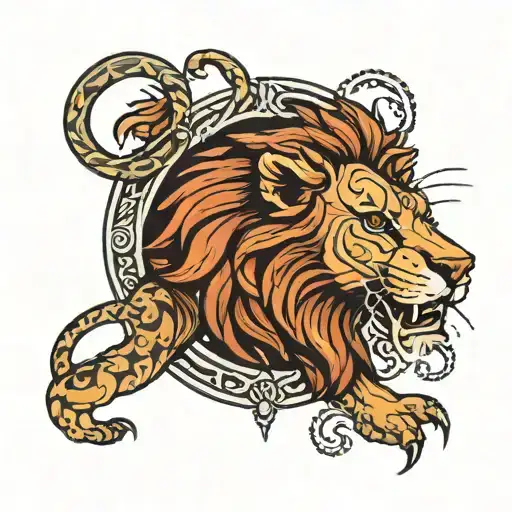 A Dager With A Lion Roaring