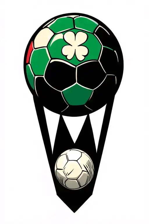 Soccer Ball And Behind The Ball Has Irish And Italian Designs